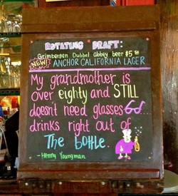 Henny Youngman quote, 1400 Bar & Grill, Karen McCann