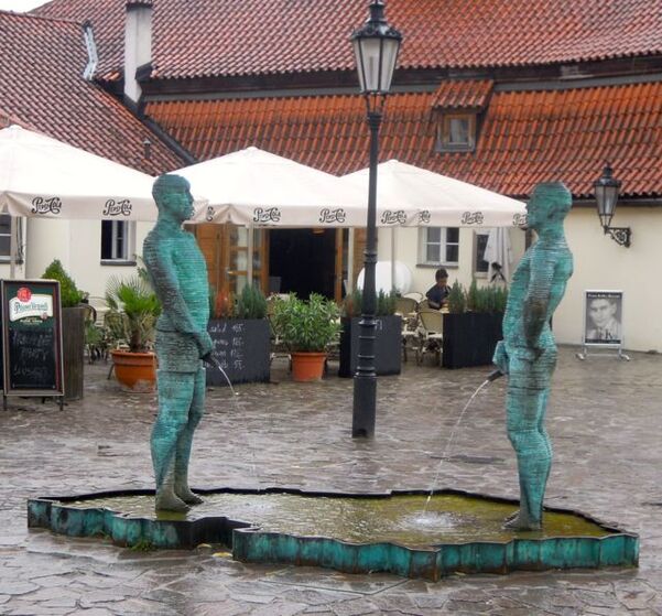 Karen McCann, Peeing Statue, Kafka Museum, Prague