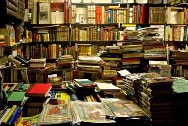 Karen McCann, book stall in Seville, Spain's book fair