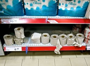 Karen McCann, funny toilet paper shot, Sighisoara, Romania