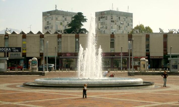 Karen McCann, downtown Podgorica, Montenegro