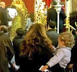Karen McCann, mother and child in Seville church