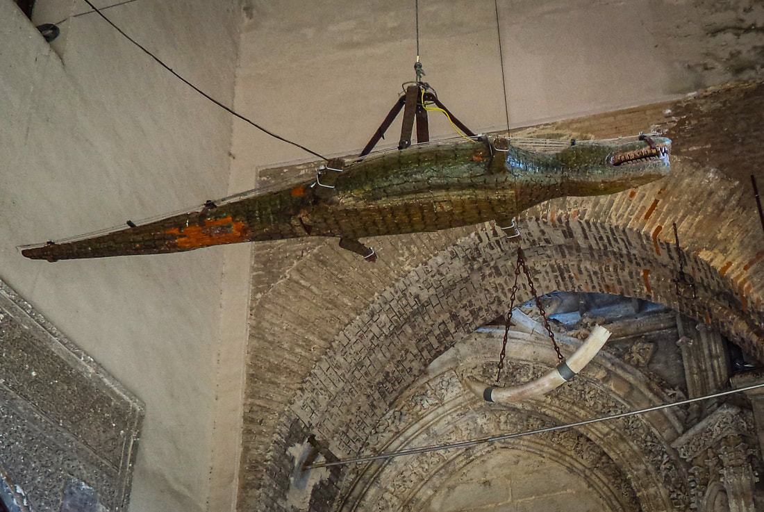 Seville Cathedral Crocodile / Seville Legends Tour / Karen McCann / EnjoyLivingAbroad.com