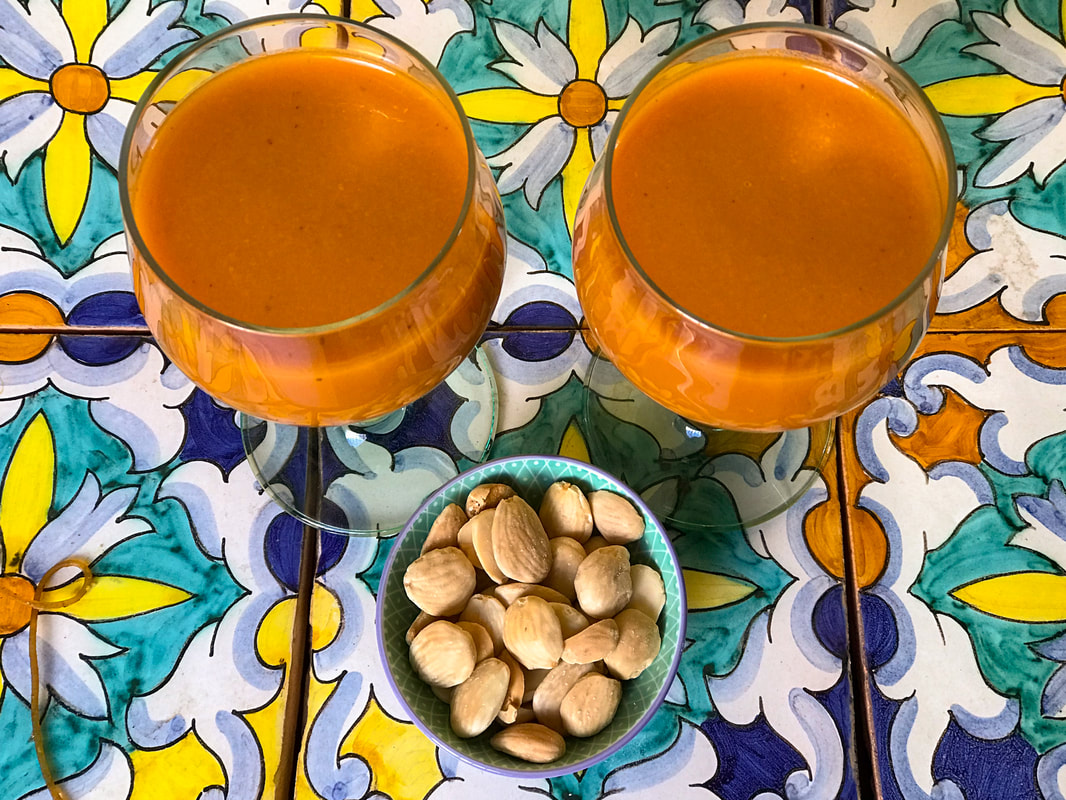 Gazpacho / Cold soup Seville, Spain / Mediterranean Comfort Food  / Karen McCann / EnjoyLivingAbroad.com