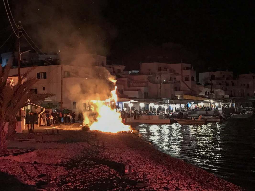 Bonfire / Loutro Crete, Greece / Holy Snail Day / Karen McCann / EnjoyLivingAbroad.com