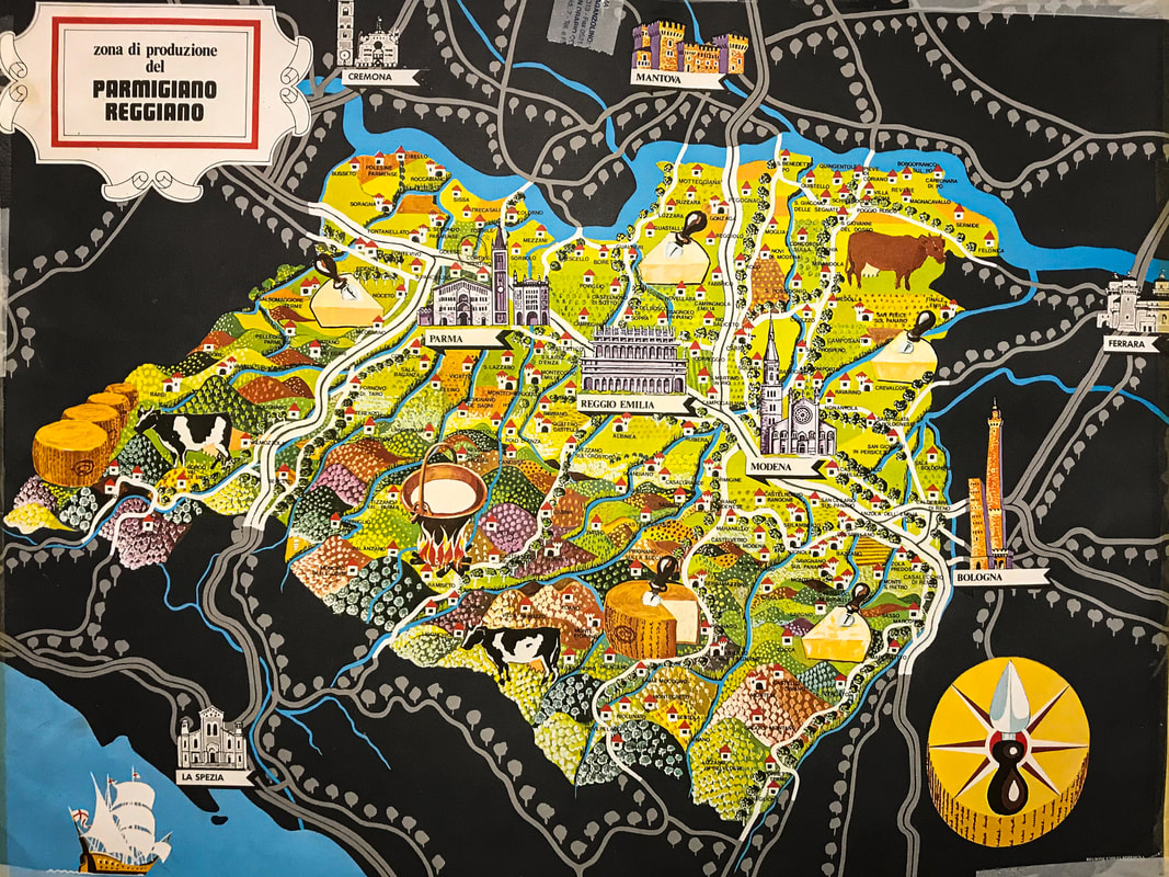 Map of Parmigiano-Reggiano cheese region / Parma, Italy / The Secret Life of Parmesan Cheese / Mediterranean Comfort Food Tour / Karen McCann / EnjoyLivingAbroad.com