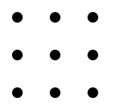 Nine Dot Puzzle / Outside the Box Thinking / Pandemic Mini-Vacations / Coronavirus tips and humor / Karen McCann / EnjoyLivingAbroad.com