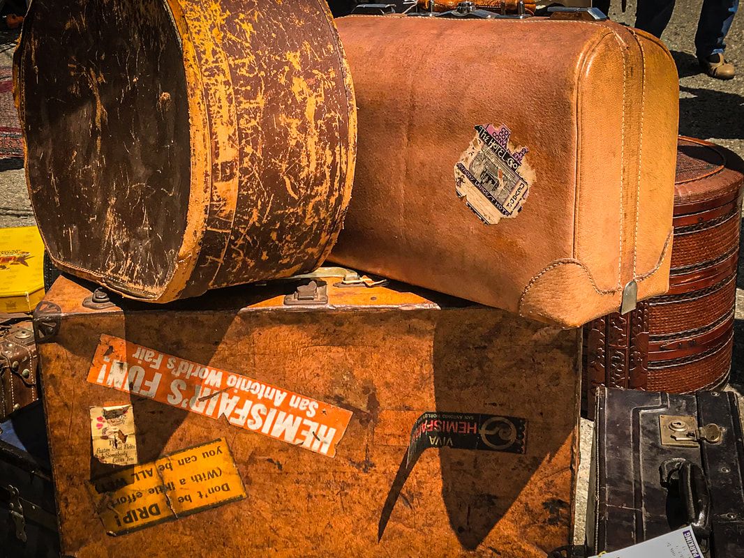 Vintage suitcases / Repurposing old stuff / Karen McCann / EnjoyLivingAbroad.com